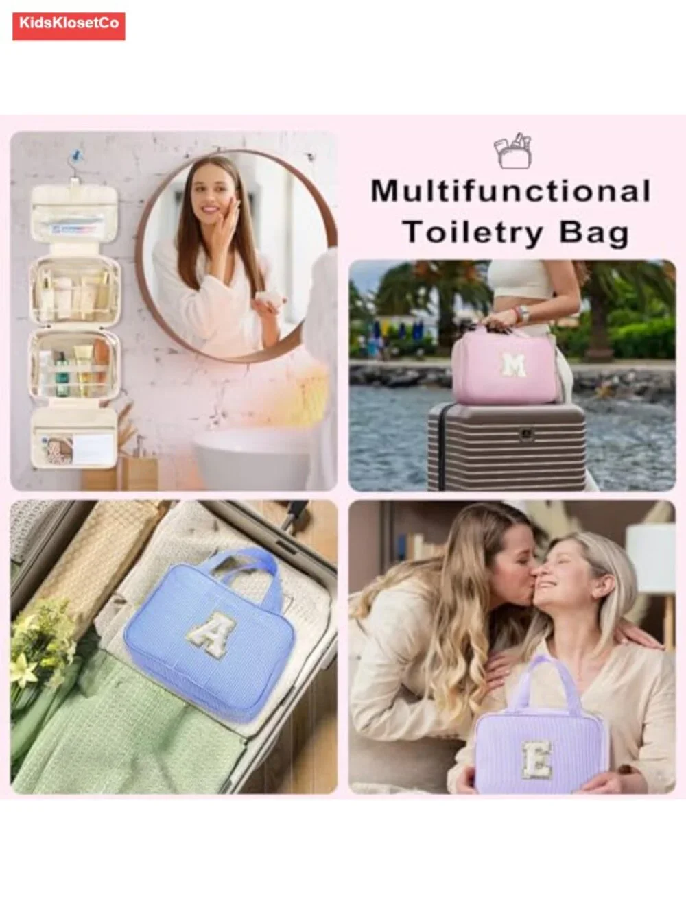 Travel Hanging Toiletry Bag & Makeup Bag with 360° Swivel Hook